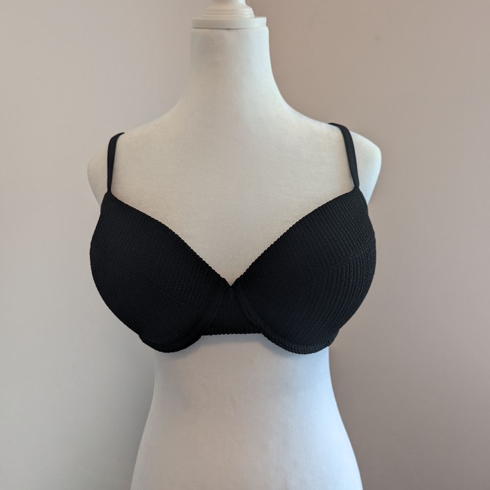NWT PINK Victoria's Secret black bikini top M-DD